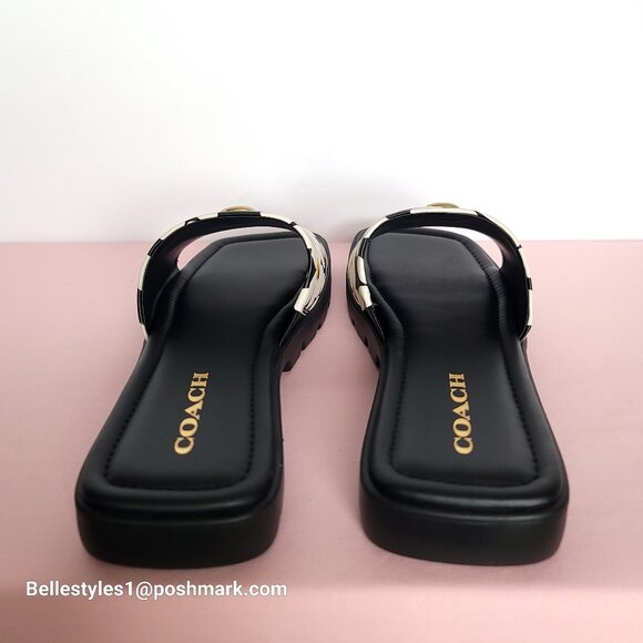 COACH Florence Smooth Leather Sandal With Flower Print -Chalk Multi- Women’s 9B⭐ - Picture 12 of 16